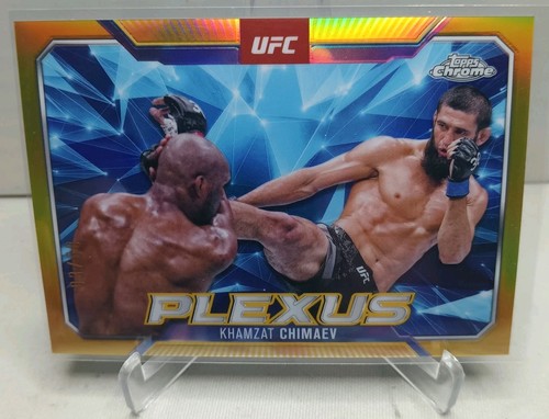 2025 KHAMZAT CHIMAEV /50 PLEXUS TRUE GOLD REFRACTOR SSP TOPPS CHROME UFC #PLX-9