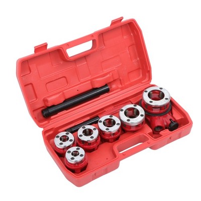 Ratcheting Pipe Threading Tool Set With 6 Dies Set Ratchet Pipe Threader Kit