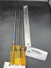 Lot Of 3 Flat Head Screwdrivers 10” X 7/32” Slotted Made In USA 5120-00-227-7334