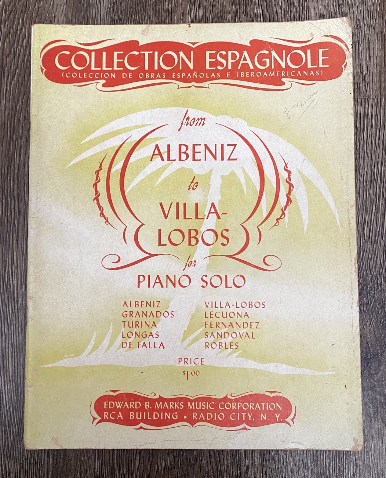 Albeniz To Villa Lobos Partiture Pianoforte Solo Collezione Spagnolo