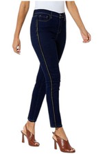 DG2 by Diane Gilman Stretch Rhinestone Skinny Jean Indigo Rinse