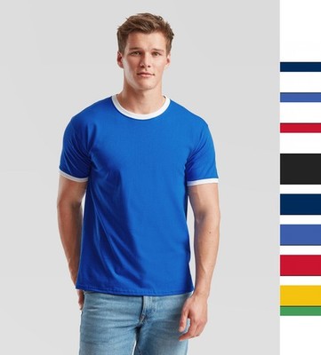 5er Pack Fruit of the Loom Herren T-Shirt Baumwolle Ringer 61-168-0 NEW