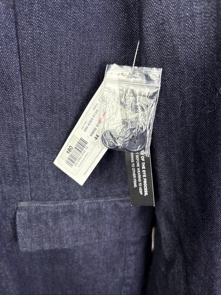 Blazer para hombre Claiborne ajustado talla 44 denim azul índigo Foto 2 de 4
