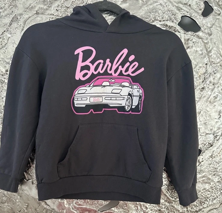 Barbie Girls Pink And Gray Hoodie Size L More Like A Small - Image 3 of 4