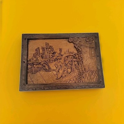 Antique  Asian Wood Carving  Wall Hanger  Beautiful  Craftsmanship 16×11.5