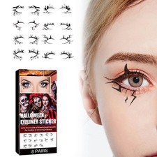 8 Pairs Halloween Spooky Aesthetic Tattoo Stickers Temporary Tattoo Stickers