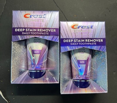 2 Crest 3D White Brilliance Deep Stain Remover Daily Toothpaste ULTRA WHITE