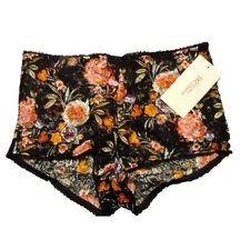 Brand New Ruby Ribbon Mirabella Women's Size Small Restyle Panty Black Floral