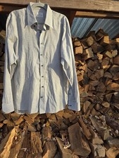 Emanuel Berg Shirt Mens XXL Modern Fit Button Up Down Microcheck Grey White