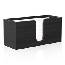 Wood Paper Towel Holder for Bathroom，Black Paper Towel Dispenser Countert