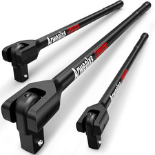 3PCS Breaker Bar Set, 1/4" 3/8" 1/2" Drive, 7" 12" 16" Length, 180  Rotatable He