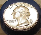 1964     Brilliant Uncirculated  Quarter 90% SILVER    Blazing  Luster #408 ~ 5