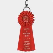 Kacey Lee Red Ribbon Horse Key Chain Embroide...