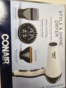 Conair 1875 Style Watt & Sèche-cheveux brillants; Technologie thermique avec accessoires