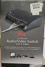 GE 4 Device Audio Video Switch S Video Composite Selector Jasco 38807 New