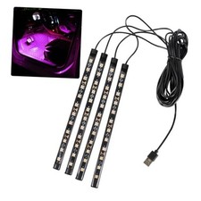 Car LED Strip Light, 12V 48 LED Interior Atmosphere 48 LED,USB pink purple