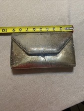 Vintage Gold Mesh Clutch Purse with Chain Strap Yuewton New