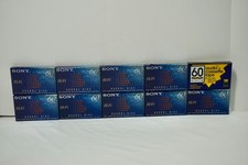 Lot Of 9 Sony Hi Fi Normal Bias Cassette Tape 60 Minutes NEW SEALED C-60HFB