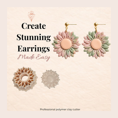Sonnenblume Blumen Polymer Ton Schneider | 3D gedrucktes Ton Werkzeug | IrisCrafts7 UK
