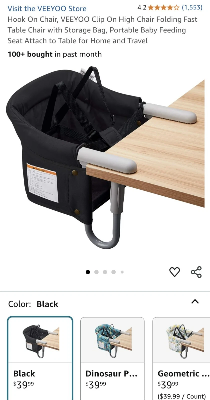 Veeyoo Portable High Chair New In Box
Opens in a new window or tab