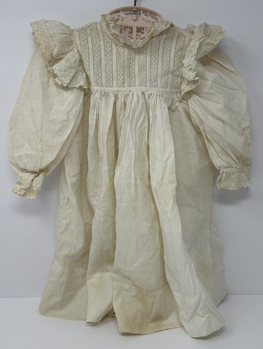 Vintage Victorian Doll White Gown Dress 19 1/2"