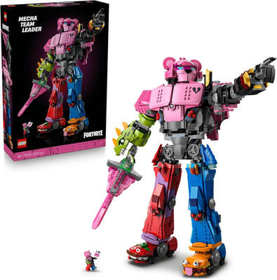 LEGO Fortnite Mecha Team Leader Figure - Display Model Kit Incl. a Sword & a Min