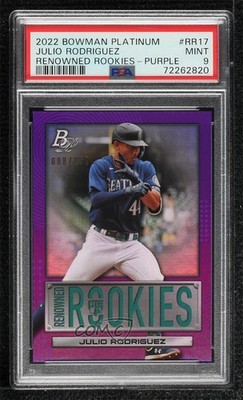 2022 Bowman Platinum Renowned Rookies Purple Julio Rodriguez PSA 9 MINT RC 09if