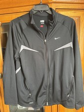 NikeFIT DRY Men's Black Track Jacket Full Zip Lightweight Size L
