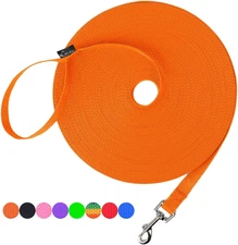Dog Obedience Recall Training Agility Lead Leash - 30Ft - Orange