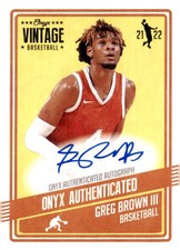 2021-22 Onyx Vintage #VAGB Greg Brown III Blue Signatures
