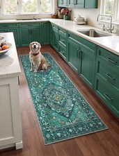 Boho Kitchen Runner Rug, 3x7 Washable Non-Slip Runner Rug for Hallways