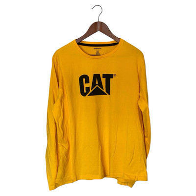 Tシャツ・カットソー RONRON ALPHABET SKETCH CAT RINGER LONG SLEEVE BROWN MUSTARD ALPHABET SKETCH CAT RINGER LONG SLEEVE BROWN MUSTARD