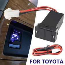 Dual USB Charger Phone 2 Port Power Adapter Socket LED Light For Toyota 12V