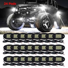 24 Pods Pure White Led Rock Lights Kit For Truck Jeep Atv Utv Rzr Off-road Lamp 24 Pods Pure White Led Rock Lights Kit For Truck Jeep Atv Utv Rzr Off-road Lamp