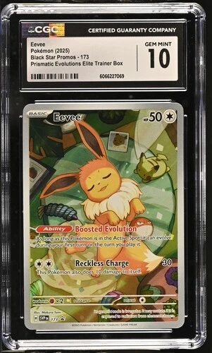 CGC 10 EEVEE 173 PRISMATIC EVOLUTIONS ETB BLACK STAR PROMO POKEMON GEM MINT
