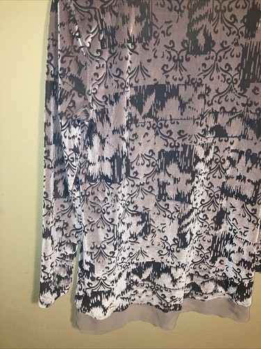 VTG Y2K Top Womens Sz M Velvet Burnout Fairy Grunge Whimsygoth Lavender - Picture 5 of 8