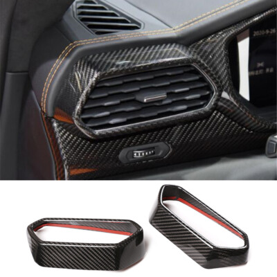 2×Real Carbon Fiber Side Air Vent Outlet Trim Fit For LAMBORGHINI URUS 2018-2021