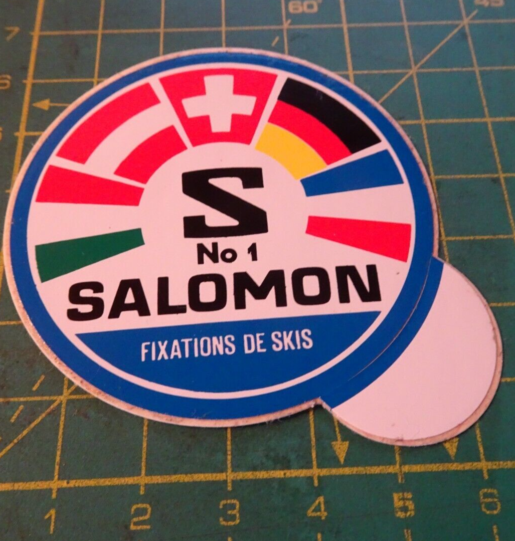 adesivo vintage sticker kleber sci ski salomon no1 fixations de skis