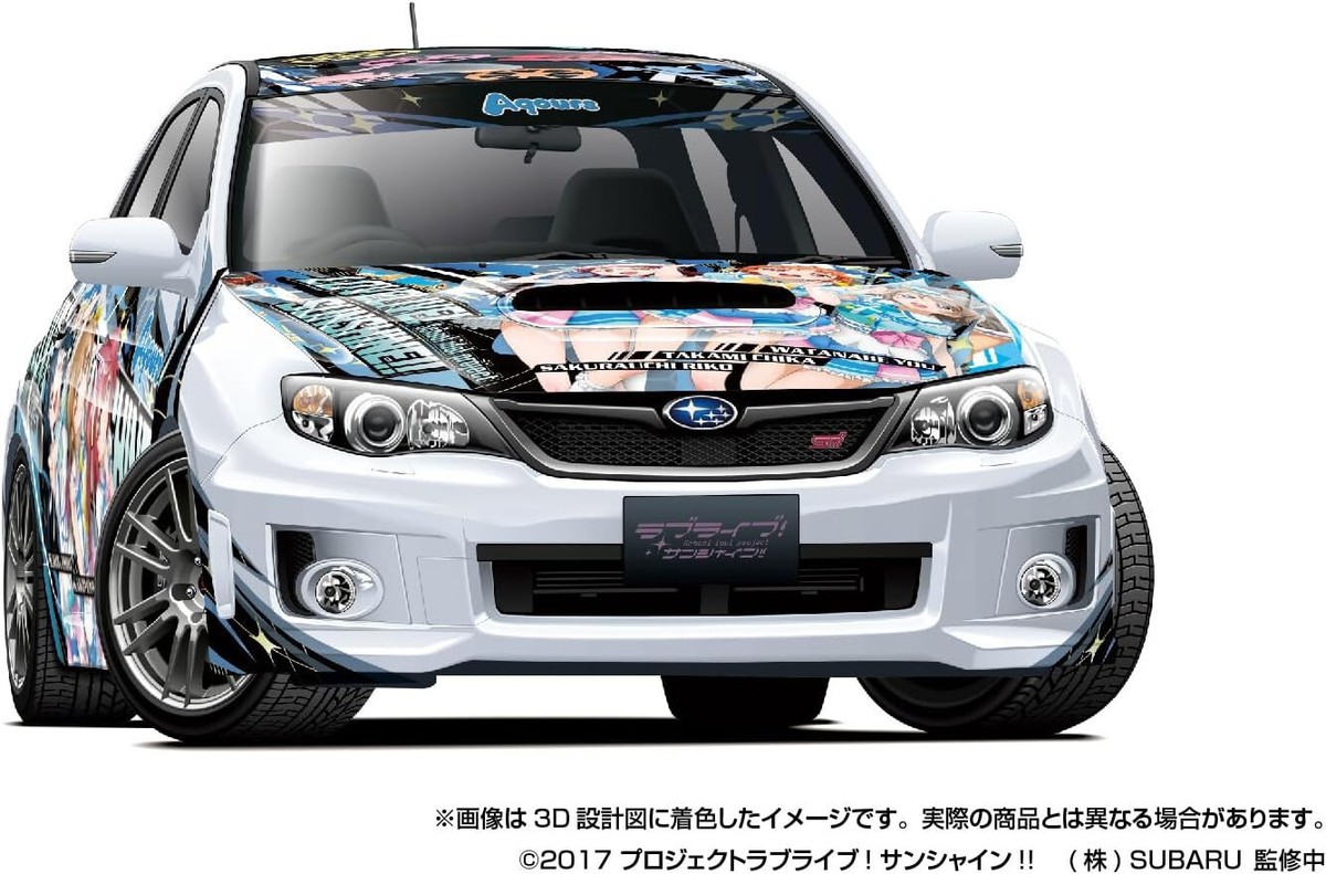 Aoshima Impreza WRX STI 塗装済プラモデル Aoshima 1/24 ITASHA SERIES No.2 LoveLive! SUBARU GRB IMPREZA WRX