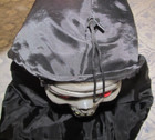 Hanging Skeleton Black Cape Indoor Outdoor Halloween Decor Spooky 60" Long — photo 3