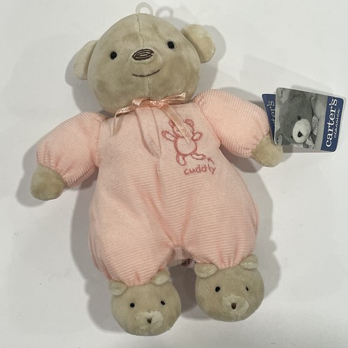 VTG CARTER'S CLASSICS PINK LOVABLE TEDDY BEAR with RATTLE Plush LOVEY 2003 - Picture 3 of 5