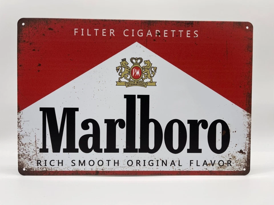 BLACKBEARD WAREHOUSE Blechschild Marlboro 20x30cm Nostalgie Retro Reklame Vintage Geschenk Deko Tabak
