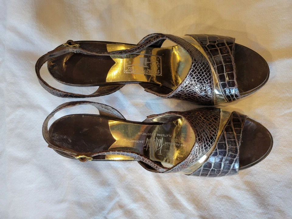 Vintage Tip Toppers Tall Girls Reptile Heels Shoes 1940s-50s Size 11aa - Image 3 of 4