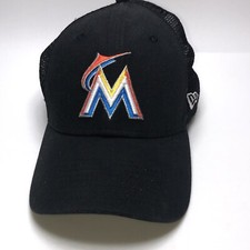 Miami Marlins New Era 9FORTY MLB Baseball Black Adjustable SNAP BACK Cap Hat