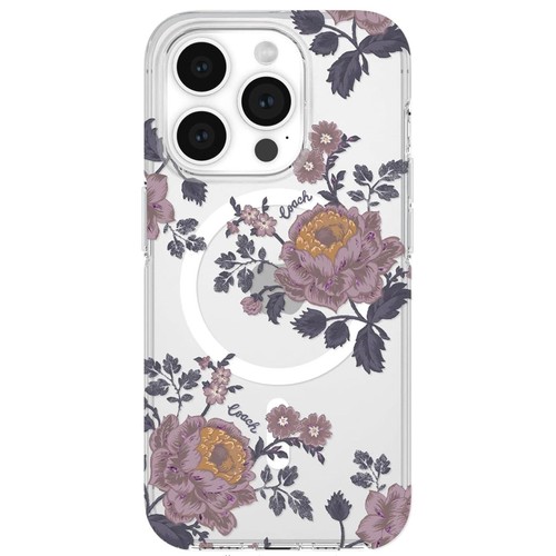 Coach iPhone 15 Pro Phone Case MagSafe Protective Floral Glitter Recycled Slim