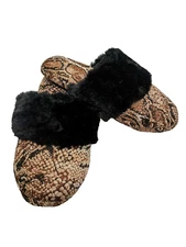 INC International Concepts Women's Anaconda Snake Slippers With Faux-Fur Size S