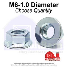 M6-1.0 Class 10 JIS Hex Flange Nuts Zinc Coarse Thread (Pick Quantity)