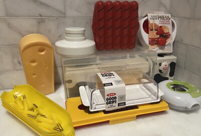 Joie Kitchen Gadgets Hamburger Press, Hot Dog/Cheese Storage Containers