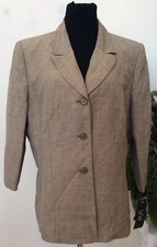 NWT Le Suit Women's Career Beige Linen Blend Blazer Jacket Size 18