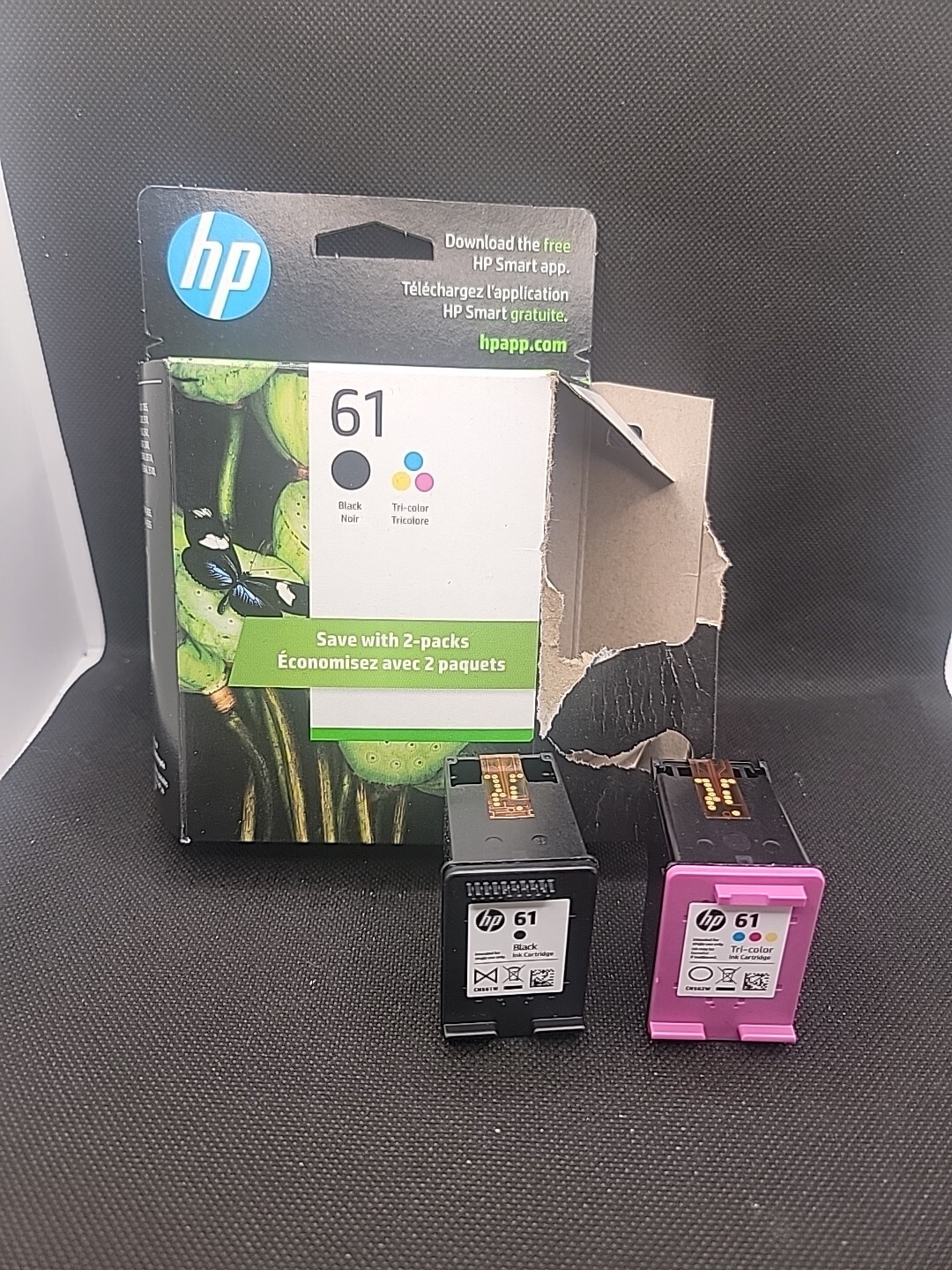 HP 61 black and 61 Tri color ink cartridges EMPTY with box eBay